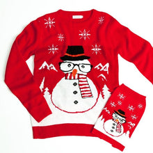 Load image into Gallery viewer, Fundraising - Matching Pet and Owner Christmas Sweaters: Sassy Snowman
