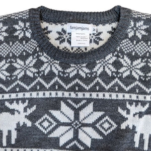 Matching Pet and Owner Christmas Sweaters: Grey Moose