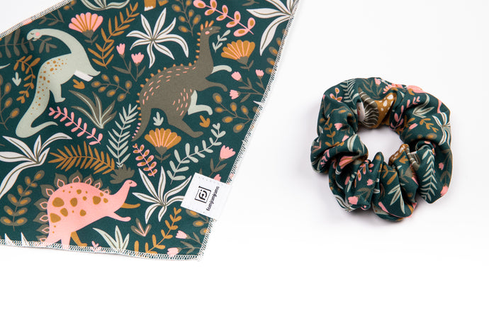 Matching Bandana and Scrunchie: Dino-mite